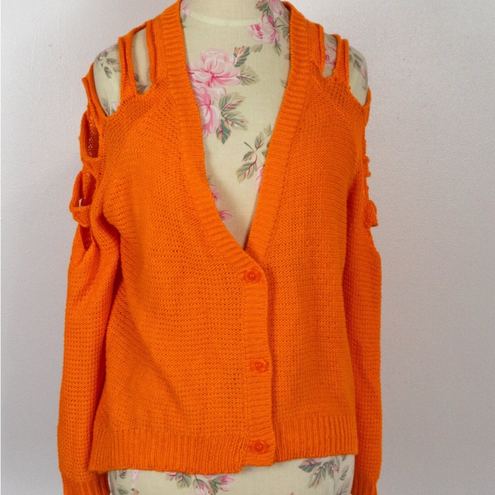 Love By Design Orange Cut-Out Cardigan